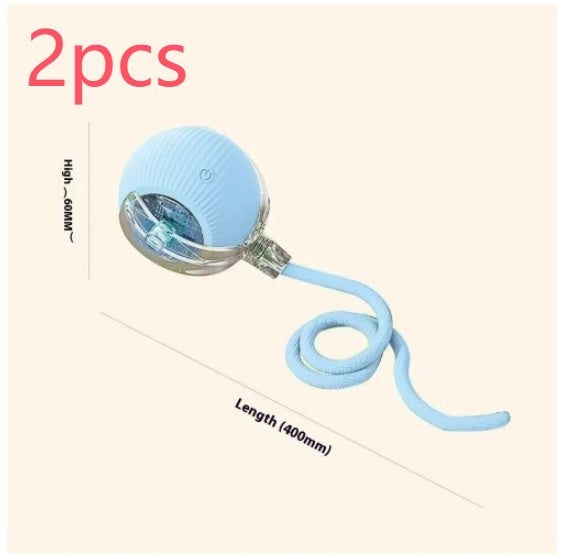 Electric Cat Toy Automatic Cat Ball Self-entertainment Rolling Ball Pets DealSniper.net Blue with rope Birdsong 2PCS