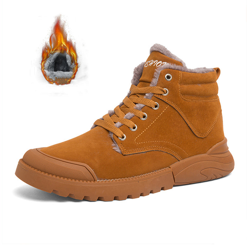 Ankle Boots Men Winter Warm Plush Shoes Men DealSniper.net Yellow plus Size39