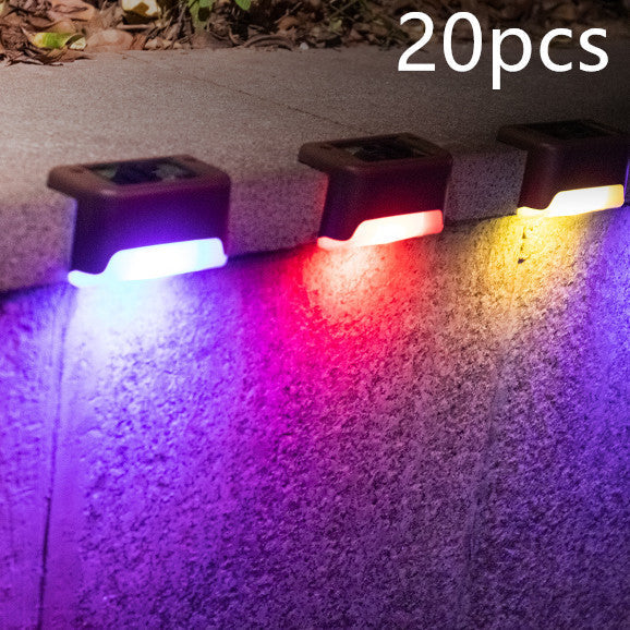 Solar Outdoor Aisle Corridor Step Stair Light Outdoor DealSniper.net Brown RGB 8X4.4X4.5cm 20PCS