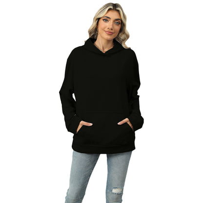 Casual Hooded Pocket Sweatshirt Women Women dealsniper-net Black L