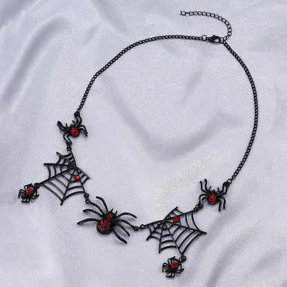 Halloween Spider And Spider Web Necklace Personality Clavicle Jewelry dealsniper-net