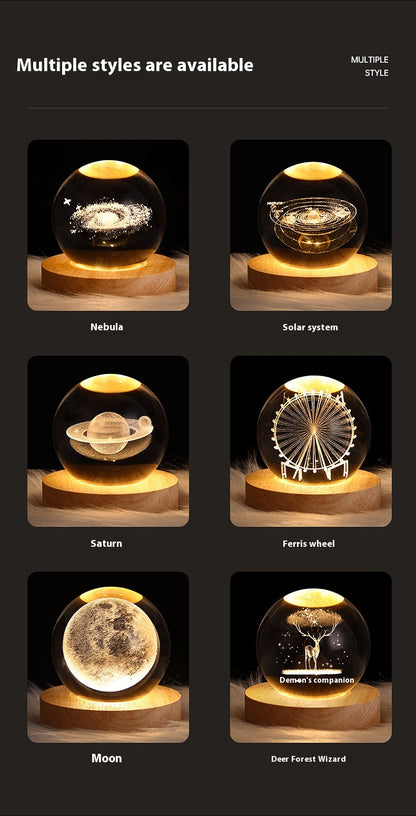 Luminous Crystal Ball Projection Ambience Light Home Decor Gym From House