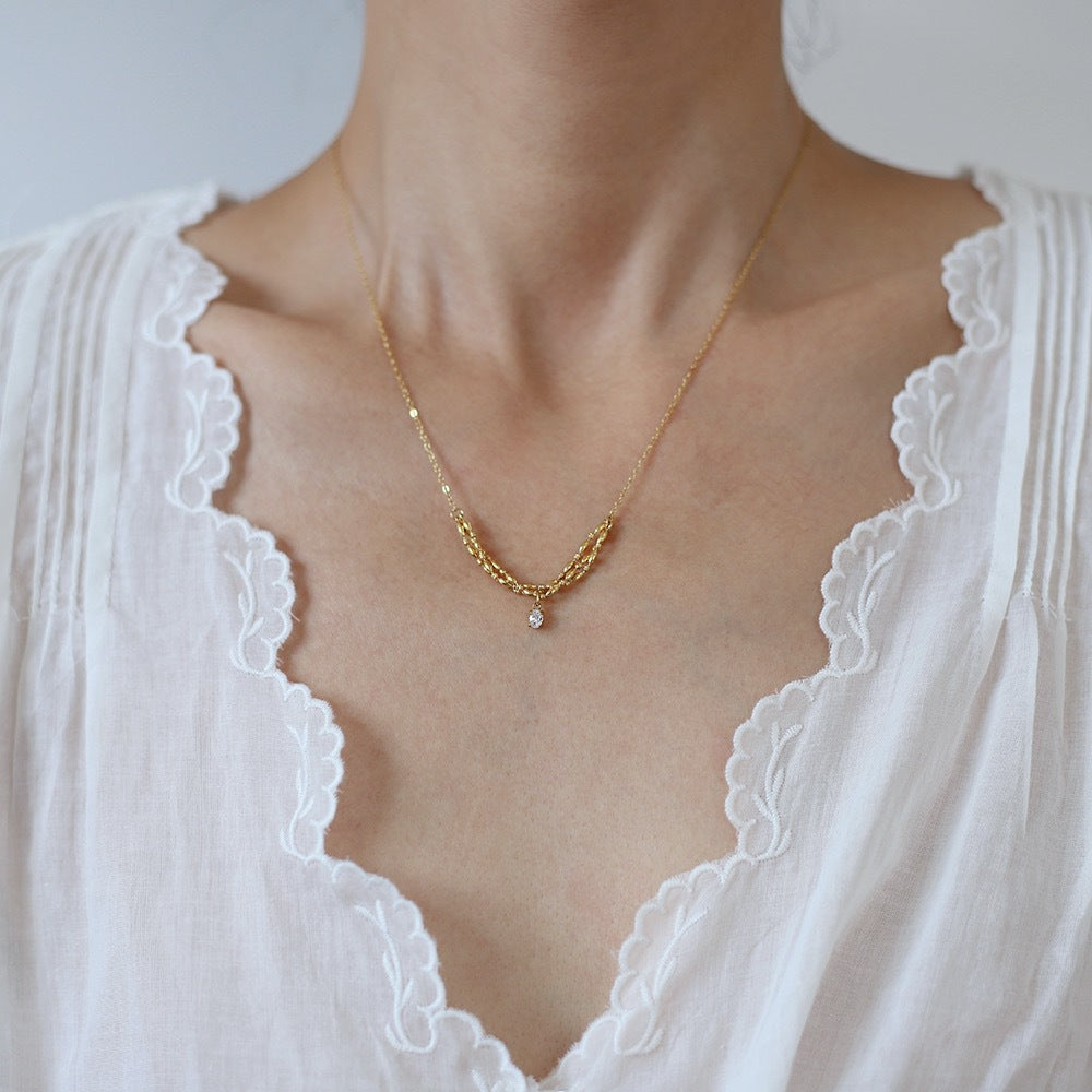 Titanium Steel Necklace For Women Clavicle Chain Jewelry dealsniper-net