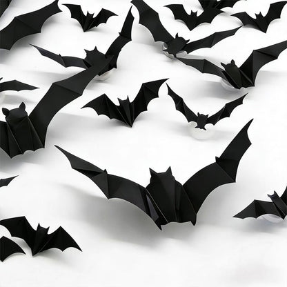 12-36pcs Bats Wall Decor Halloween Decorations With LED Lights Holidays DealSniper.net