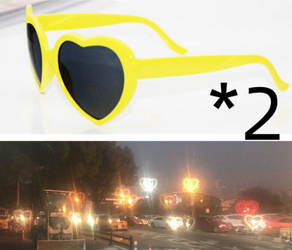 Night Lights Change Love Special Effects Glasses Sunglasses Deals DealSniper.net 2pcs Yellow