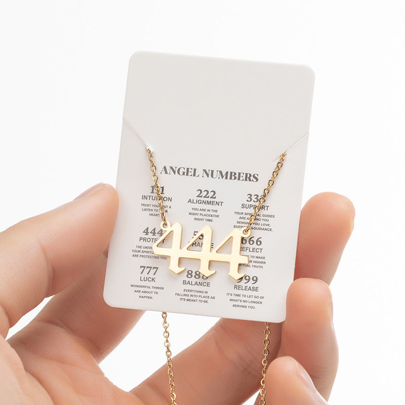 Women's New Angel Lucky Digital Pendant Necklace