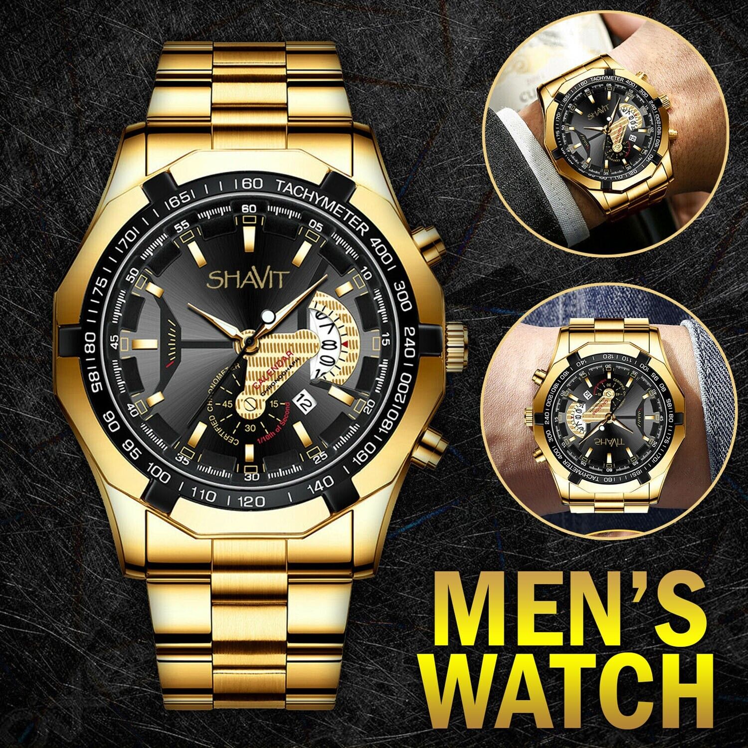 Men's Watch Relojes De Hombre Stainless Steel Quartz Luminous Classic Watches Jewelry dealsniper-net