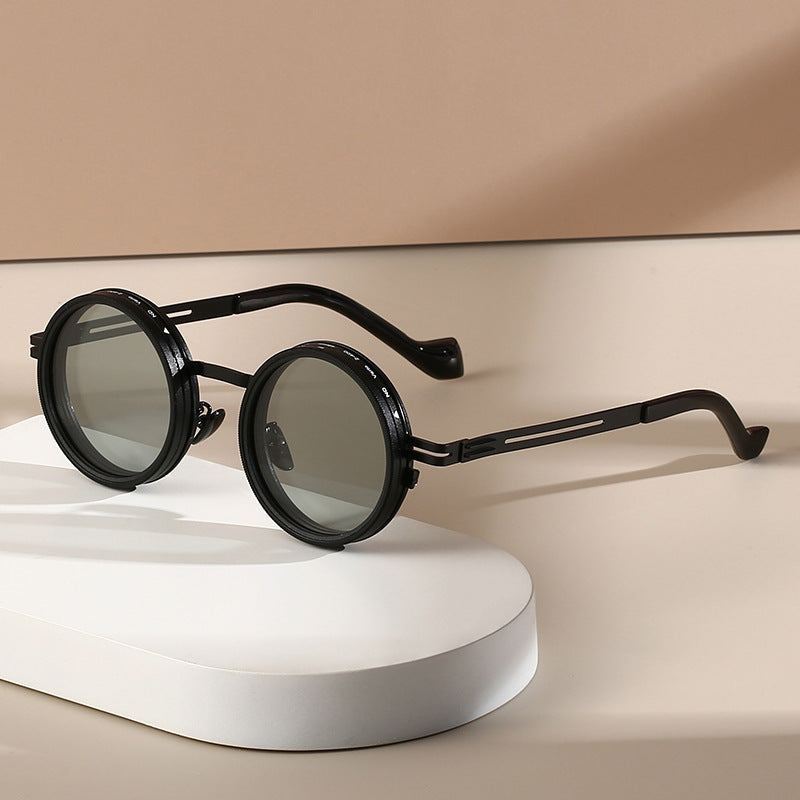 Hollow-out Temple Nd9 Adjustable Light-Reducing Sunglasses Men DealSniper.net