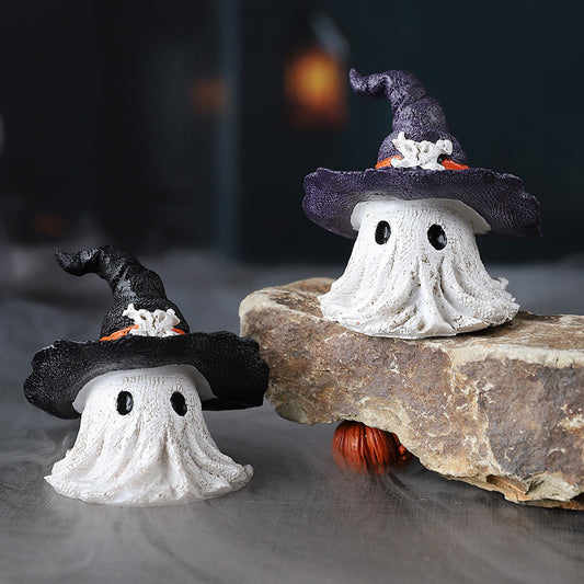 Resin Decoration Halloween Wizard Hat Ghost Ornaments Holidays Gym From House