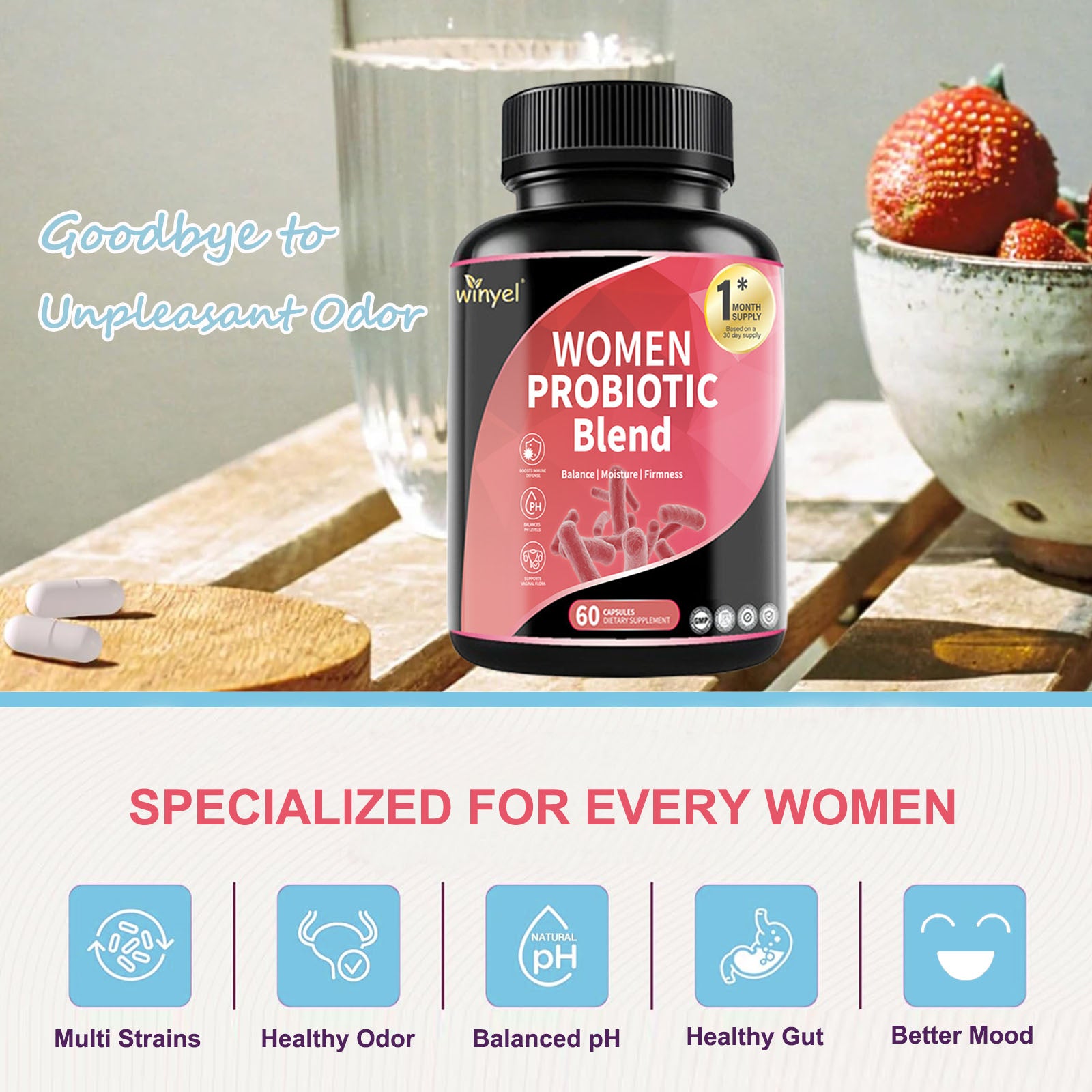 Women's Probiotics For Women PH Balance With Prebiotics Beauty Gym From House