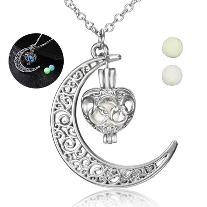 Glow In The Dark Necklace Moon Square Heart Necklaces Jewelry Gym From House Moon love