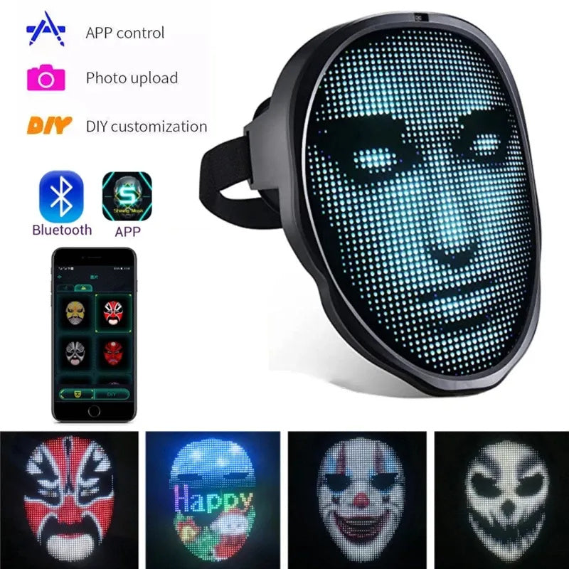 Halloween Face Masks Full Color LED Luminous Mask Holidays dealsniper-net