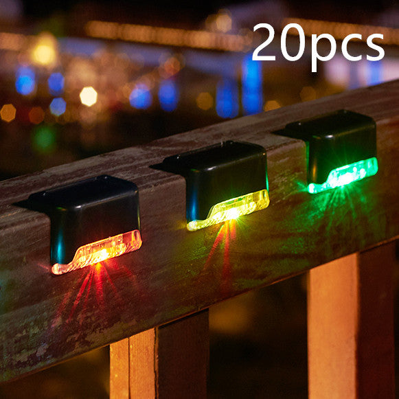 Solar Outdoor Aisle Corridor Step Stair Light Outdoor DealSniper.net Black RGB 8X4.4X4.5cm 20PCS