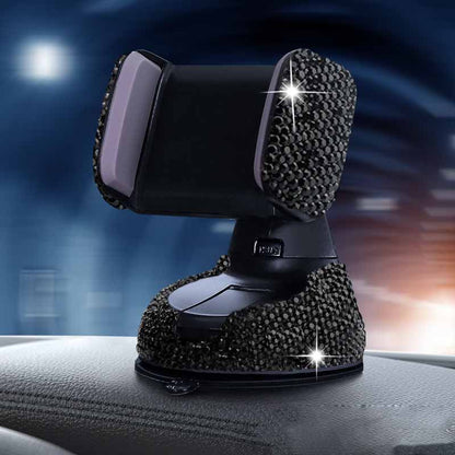 Multifunctional Air Outlet Diamond-encrusted Car Phone Holder Vehicle dealsniper-net Black