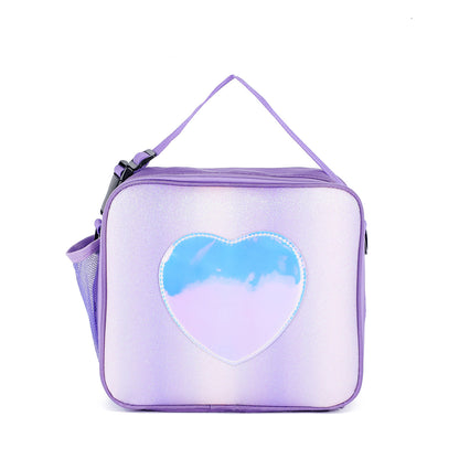 Laser Simple Rainbow Color Insulation Bento Bag Kids DealSniper.net Light Purple