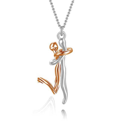 18K Love Hug Necklace Couple Anniversary Valentine's Day Gift Jewelry dealsniper-net Rose Gold L