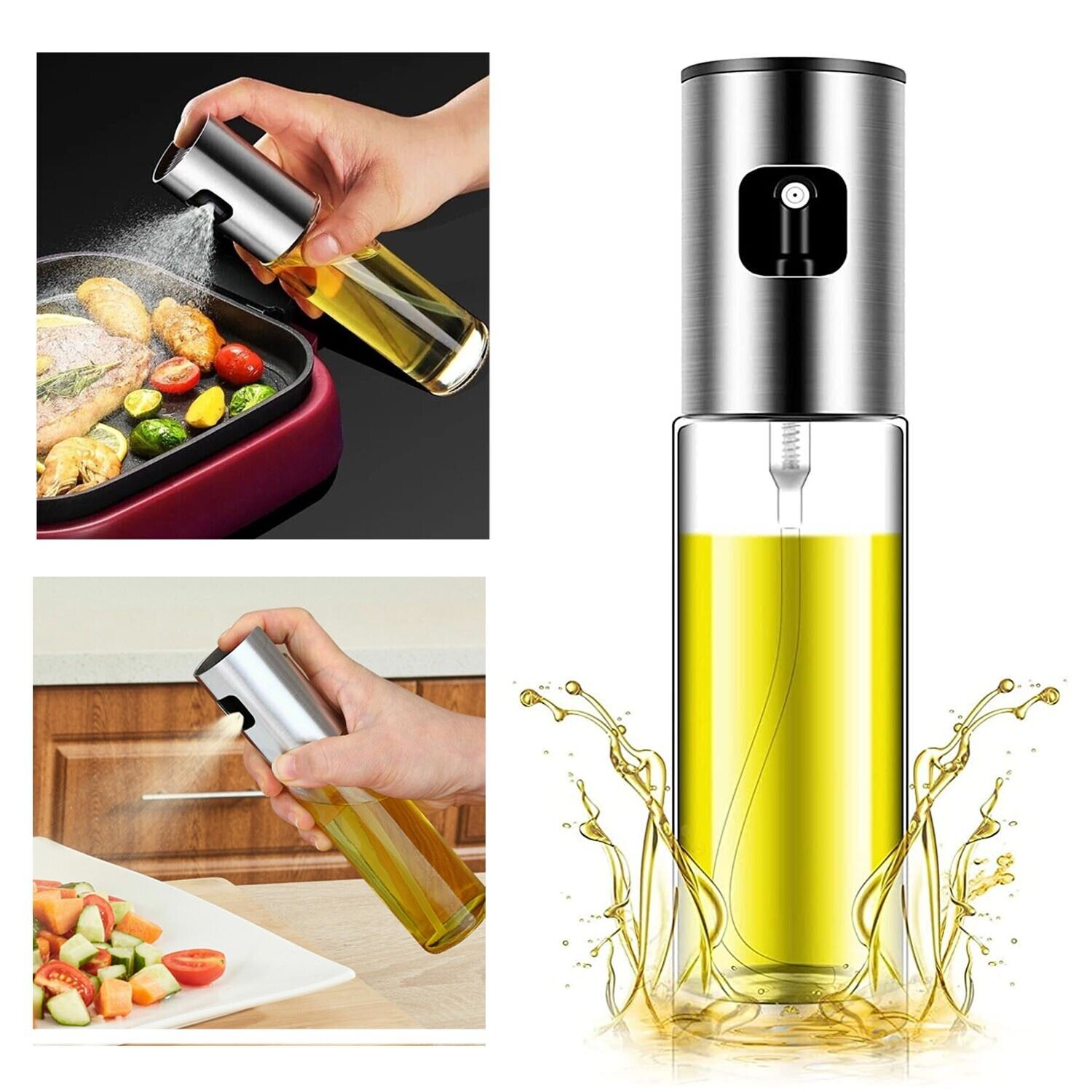 Olive Oil Sprayer Mister, Portable Spray Bottle Oil Sprayer For Cooking & Baking Kitchen DealSniper.net