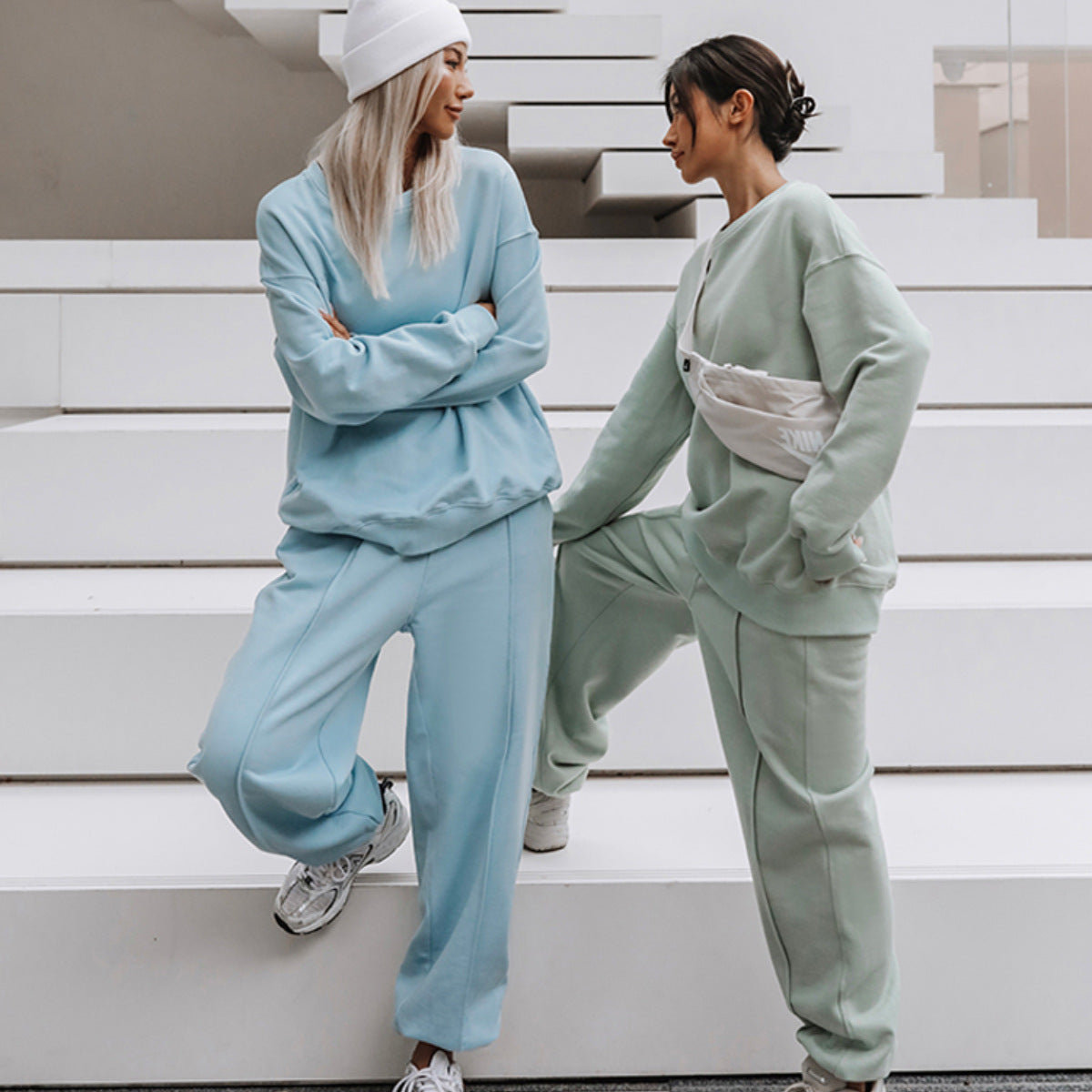 New Women's Loose Sports Casual Sweater Suit Women Gym From House