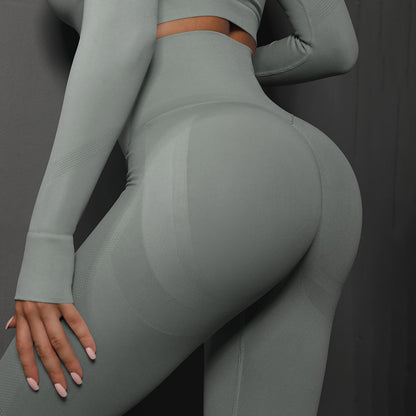 High Waist Seamless Yoga Pants Women's Solid Color Women Gym From House Light Grey L