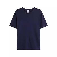 Hot Stamping Technology Short Sleeved Round Neck T-shirt Women DealSniper.net Dark Blue 2XL