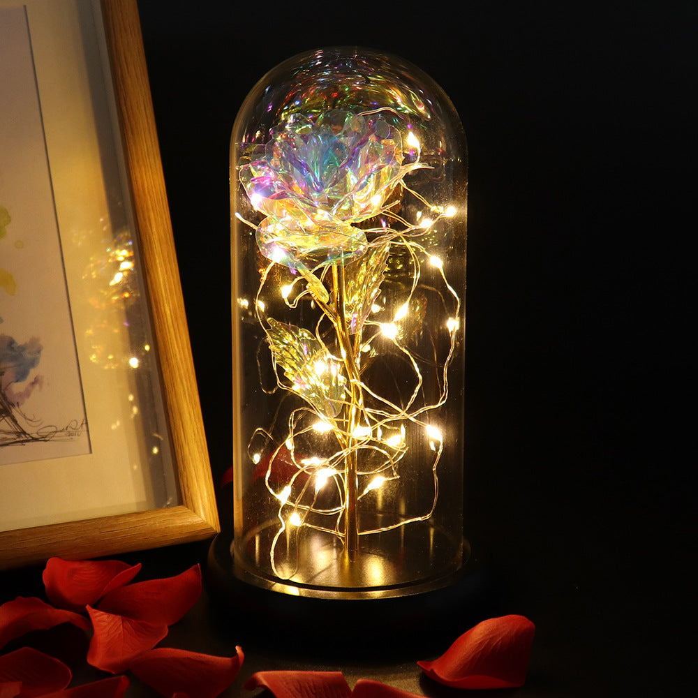 Glass Shade Rose Lamp