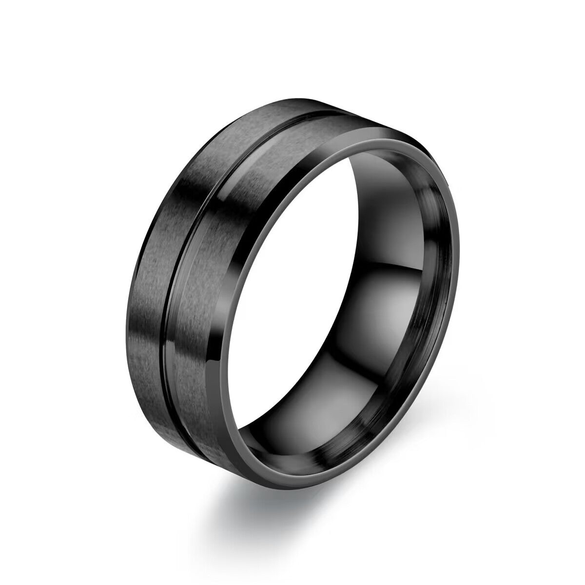 Black titanium steel ring Jewelry dealsniper-net Number 10 Black