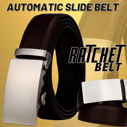 Microfiber Leather Mens Ratchet Belt Belts For Men Adjustable Automatic Buckle Dark Brown Men dealsniper-net Dark Brown Ratchet Belt