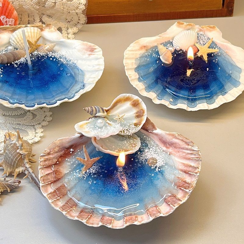 Shell Aromatherapy Candle Romantic Mood DIY Home Decoration Home Decor DealSniper.net Folding Shell Style