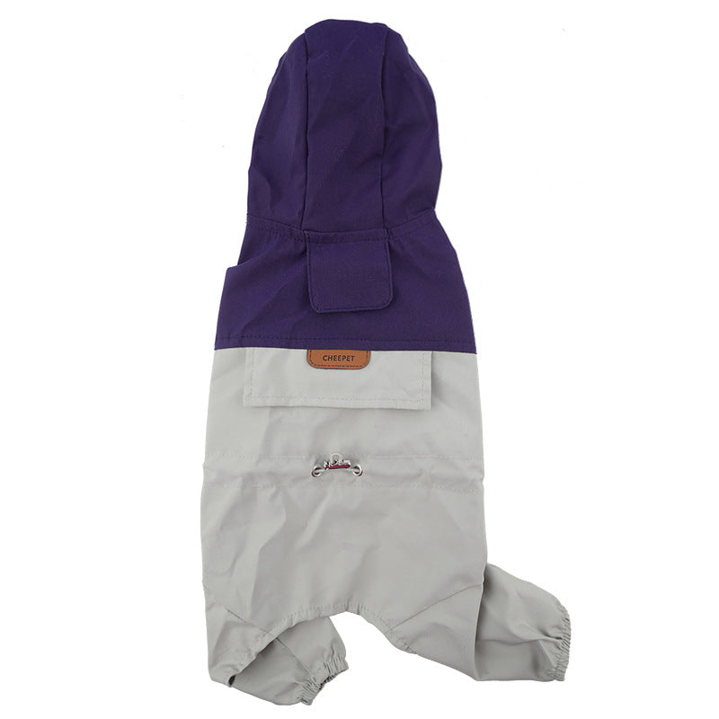 Pet Raincoat Small And Medium Size Dog Clothing Pets DealSniper.net Purple Gray 2XL