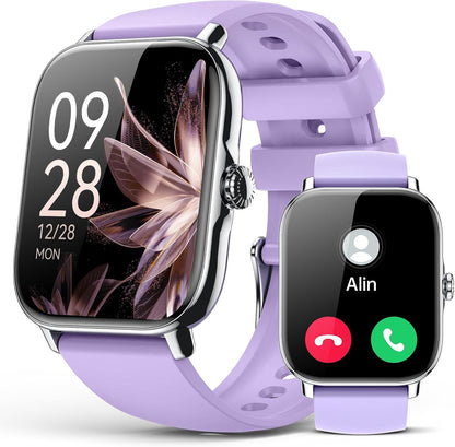 Heart Rate Sleep Test Bluetooth Calling P72 Smart Watch Health DealSniper.net Purple