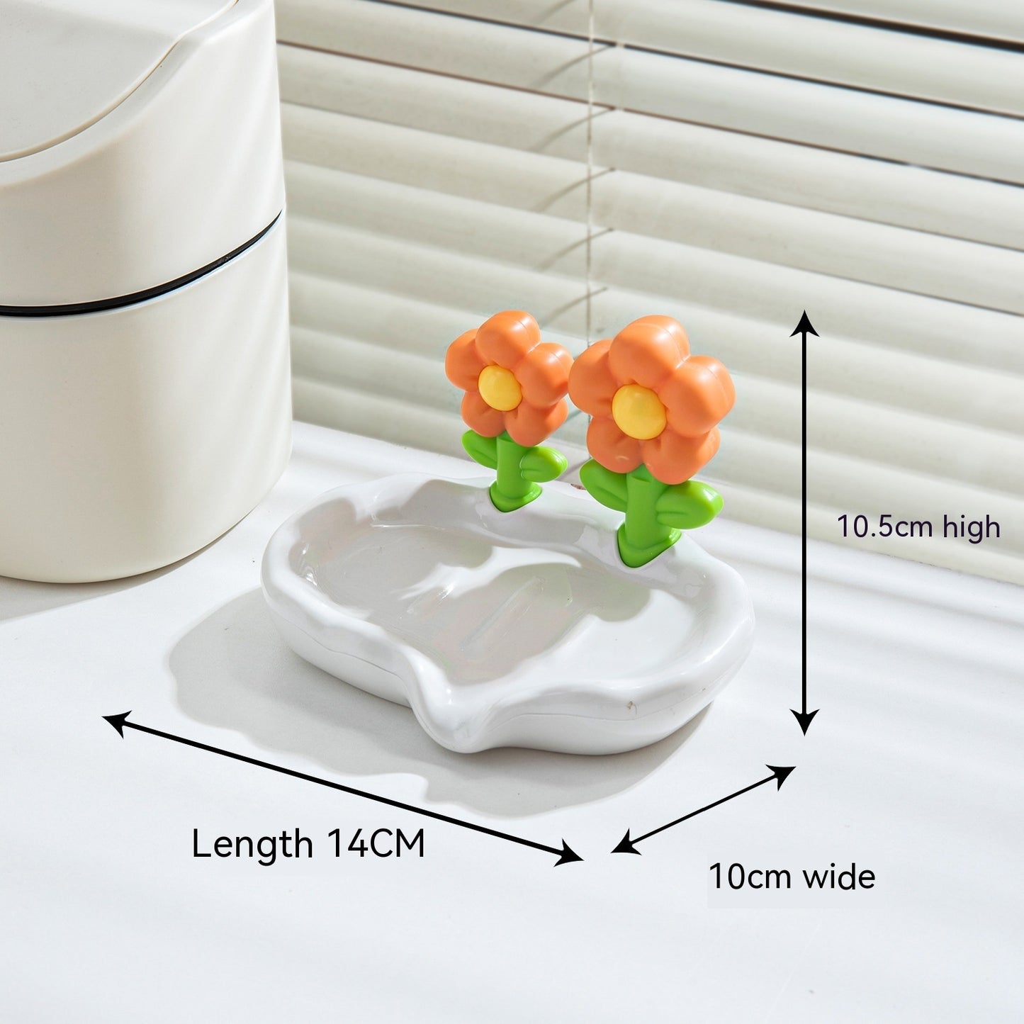 Draining Flowers Soap Dish Home Creative House dealsniper-net Soft And Adorable Orange