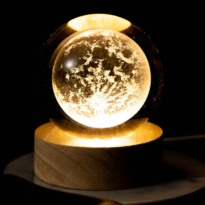 Creative Usb Luminous Crystal Ball Ornaments House DealSniper.net Crystal Moon 10cm box packing