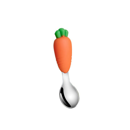 Children's Silicone Dining Plate Set Kitchen DealSniper.net Radish spoon Bagged