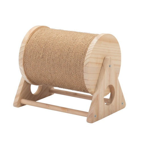 Wooden Cat Scratch Post 360 Degree Rotating Cat Scratch