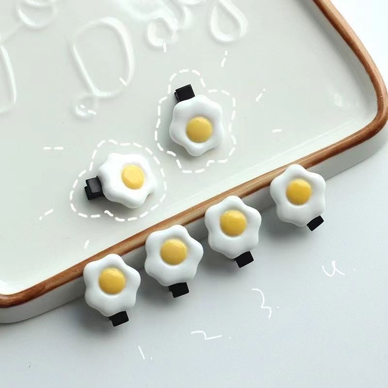 Fried Mini Little Clip Over Cute Hairpin Poached Egg Beauty DealSniper.net Yellow