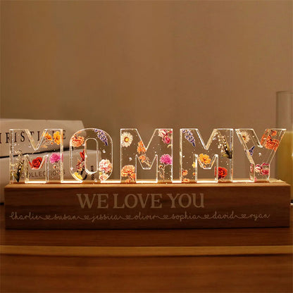 Mother's Day Custom Flower Printed LED Night Light Creative Home Decor Gym From House