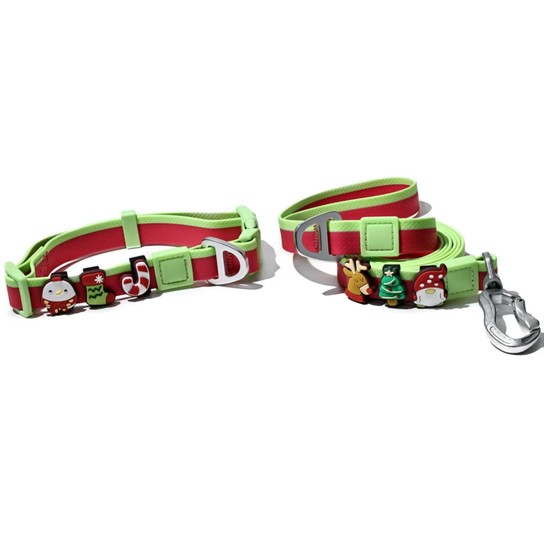 The New Dual-Color Embossed Pet Leash Set Pets dealsniper-net Red 15mm
