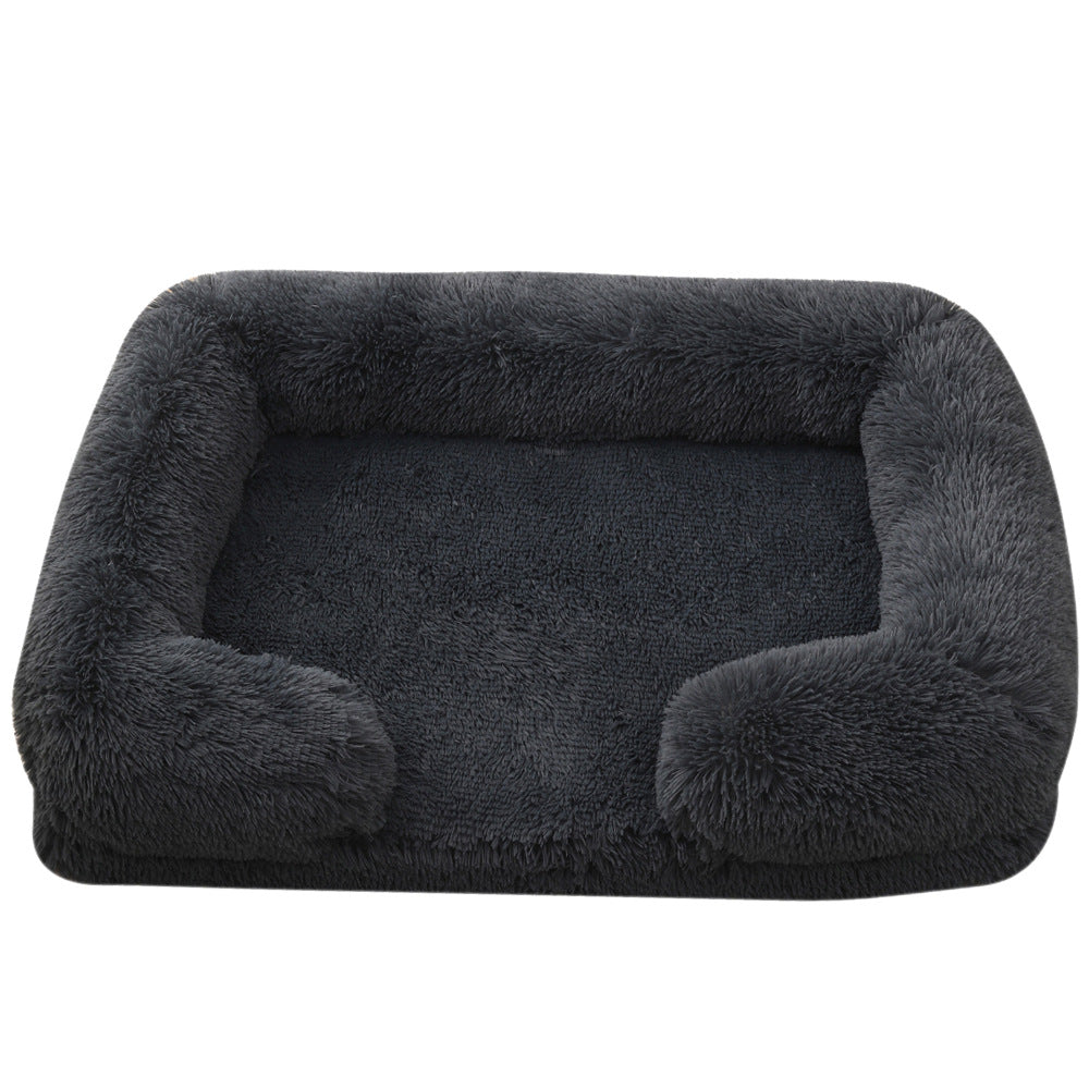 Plush Round Pet Bed Dog Bed Winter Pets Gym From House M27 Dark Gray L No Inner Sleeve