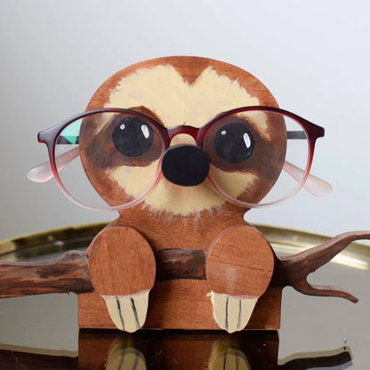 Animal Spectacle Frame Wooden Fox Glasses Storage Holder Deals dealsniper-net Brown