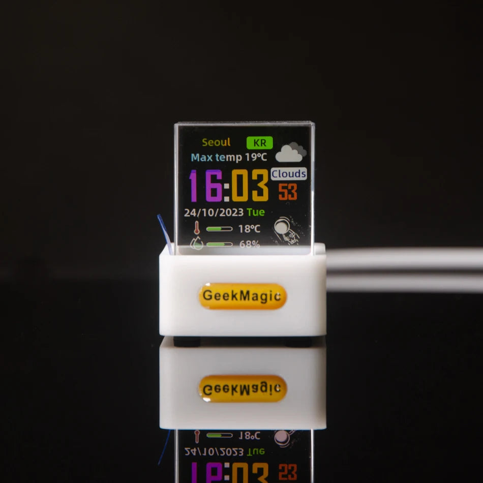 Trendy Mini Transparent WiFi Weather Clock Decoration Display Home Decor DealSniper.net White