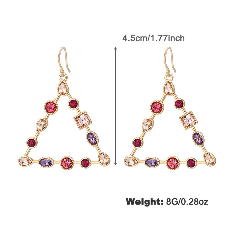 Fashion Colorful Rhinestone Special-shaped Earrings Jewelry dealsniper-net NCE05353color