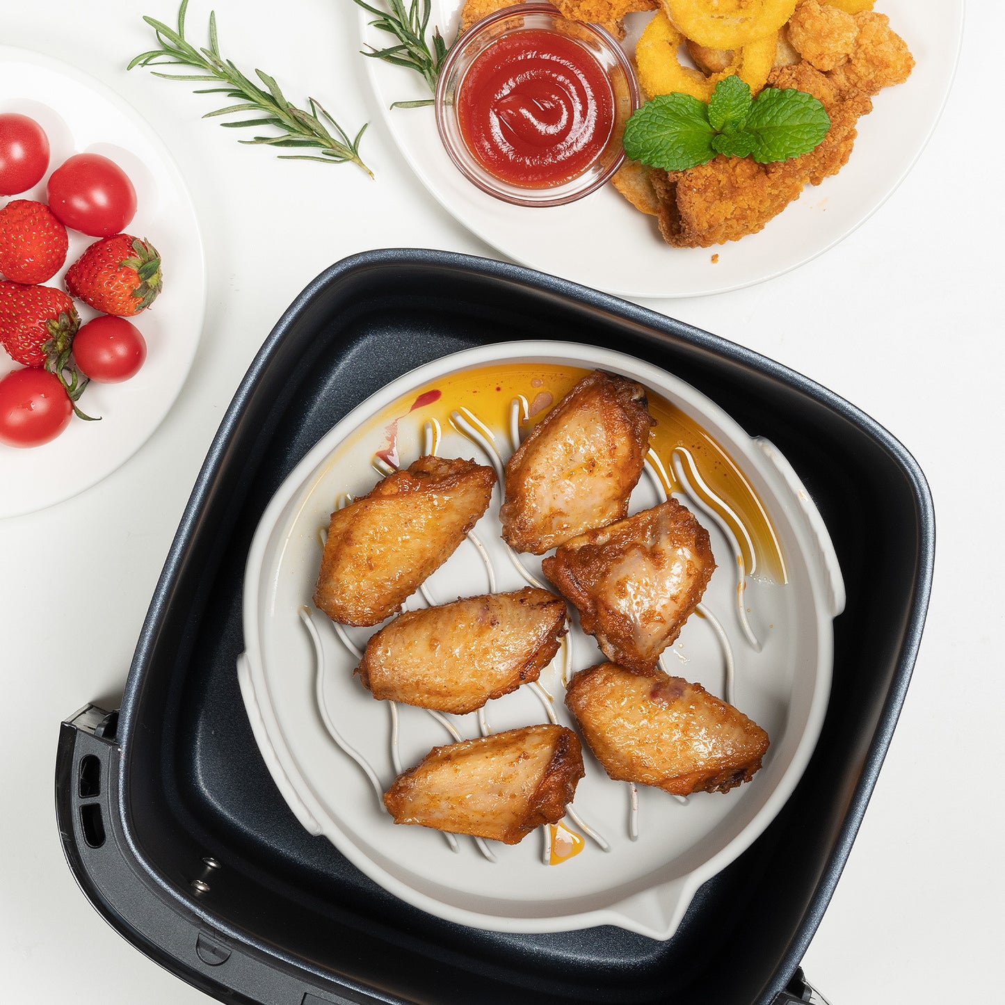 New Air Fryer Silicone Baking Tray Kitchen Gym From House