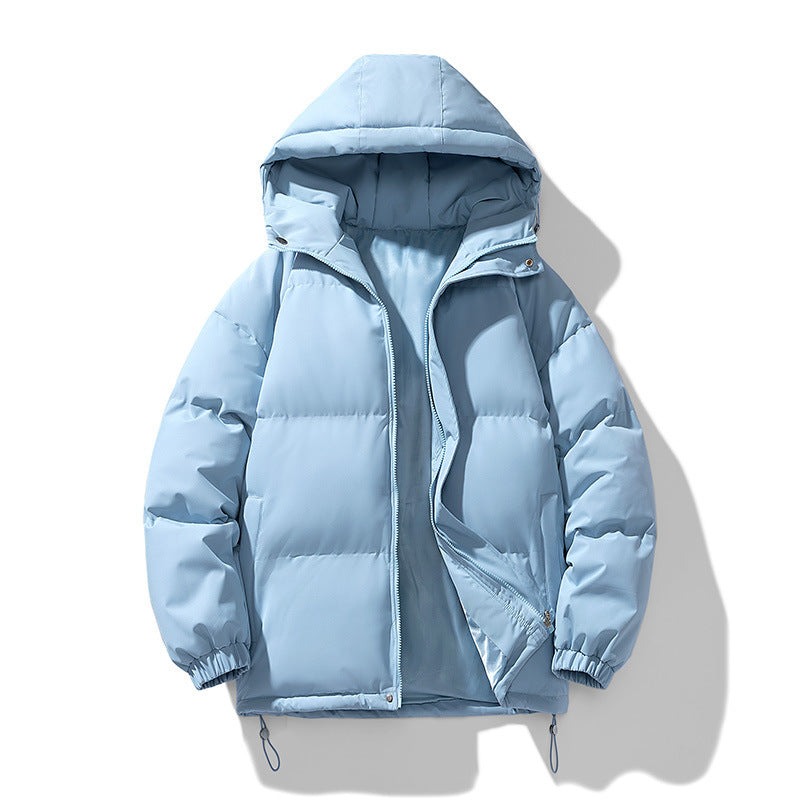 Men's Hoodie Coat Winter Fashion Solid ZIp-up Thickened Jacket Men null Light Blue 2XL