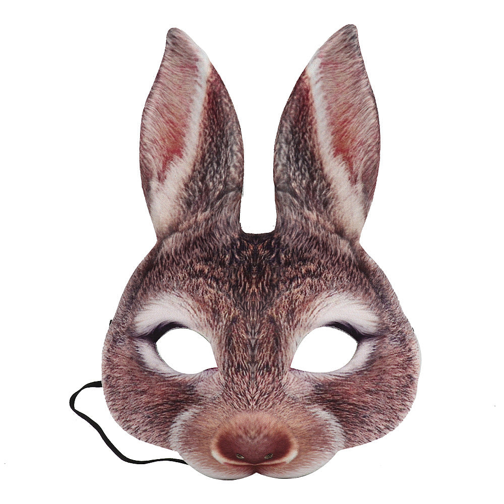 Carnival Party Masquerade EVA Half Face Rabbit Animal Mask Deals DealSniper.net Brown