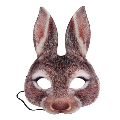 Carnival Party Masquerade EVA Half Face Rabbit Animal Mask Deals DealSniper.net Brown