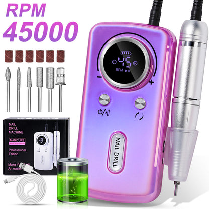 Professional Electric Nail Drill Cordless Nail File Drill Beauty dealsniper-net PURPLE