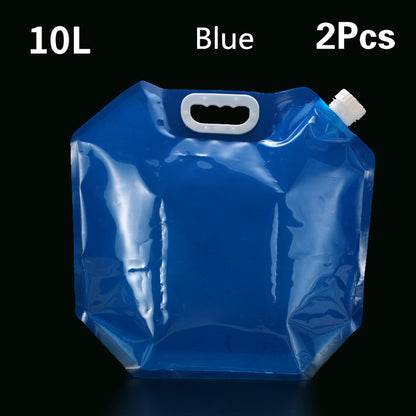 PVC Outdoor Camping Hiking Foldable Portable Water Bags Container Outdoor dealsniper-net Blue 10L 2pcs