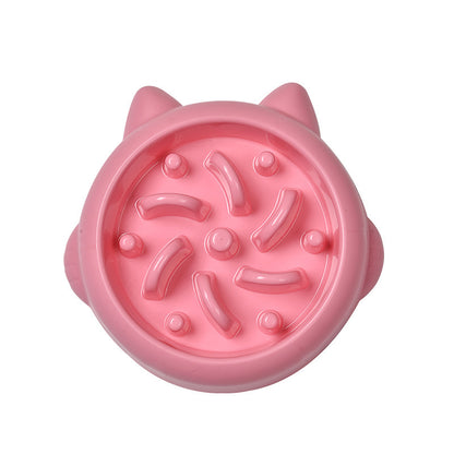 Pet Dog Cat Slow Feeder Bowls Anti Choking Slow Feeder Pets dealsniper-net Pink