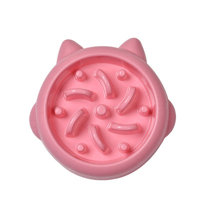 Pet Dog Cat Slow Feeder Bowls Anti Choking Slow Feeder Pets DealSniper.net Pink