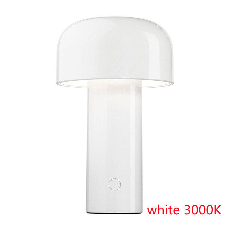 Designer Mushroom Table Lamp Night Light Portable Cordless Home Decor dealsniper-net White 3000K Touch three tone light USB